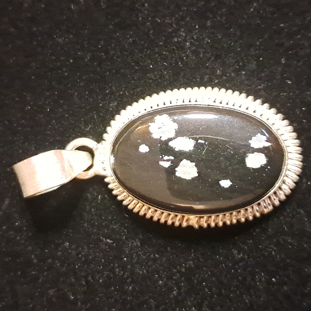 Natural Snowflake Obsidian Pendant